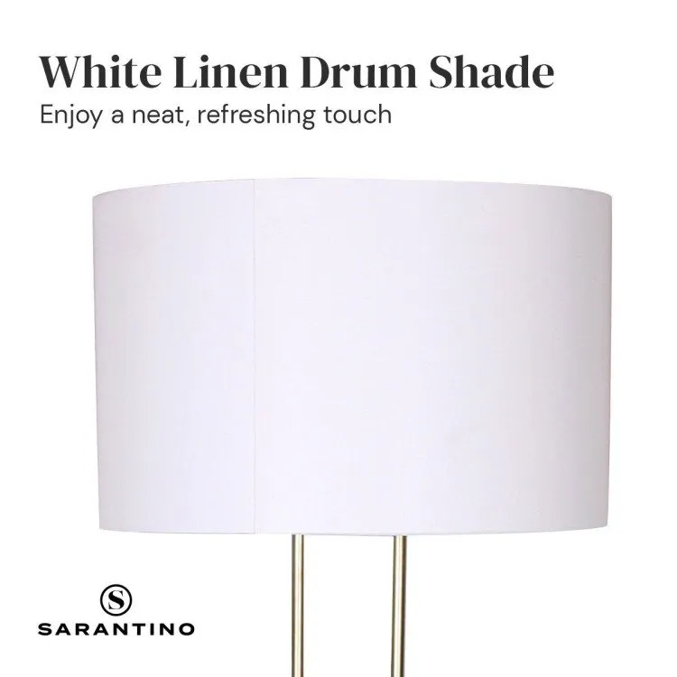 SARANTINO BRUSHED GOLD HEIGHT-ADJUSTABLE METAL FLOOR LAMP