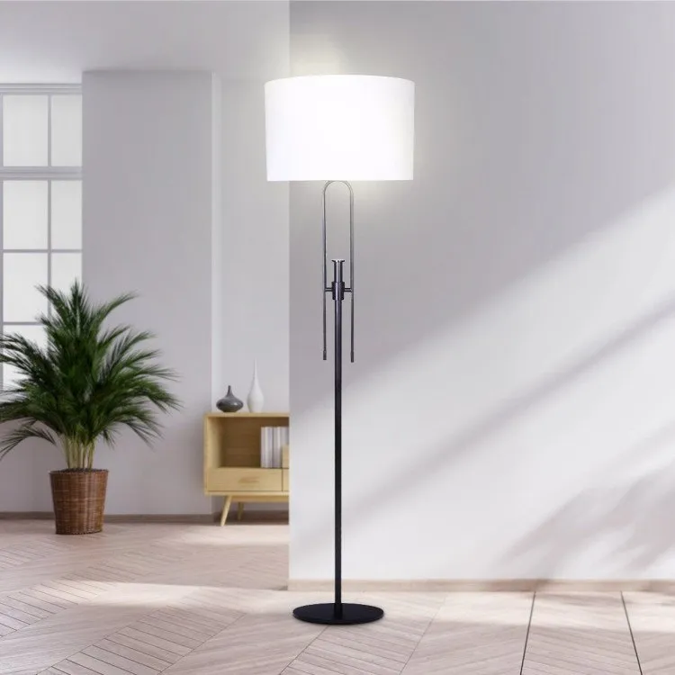 SARANTINO HEIGHT-ADJUSTABLE METAL FLOOR LAMP MATTE BLACK