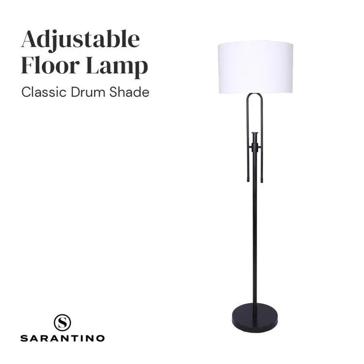 SARANTINO HEIGHT-ADJUSTABLE METAL FLOOR LAMP MATTE BLACK