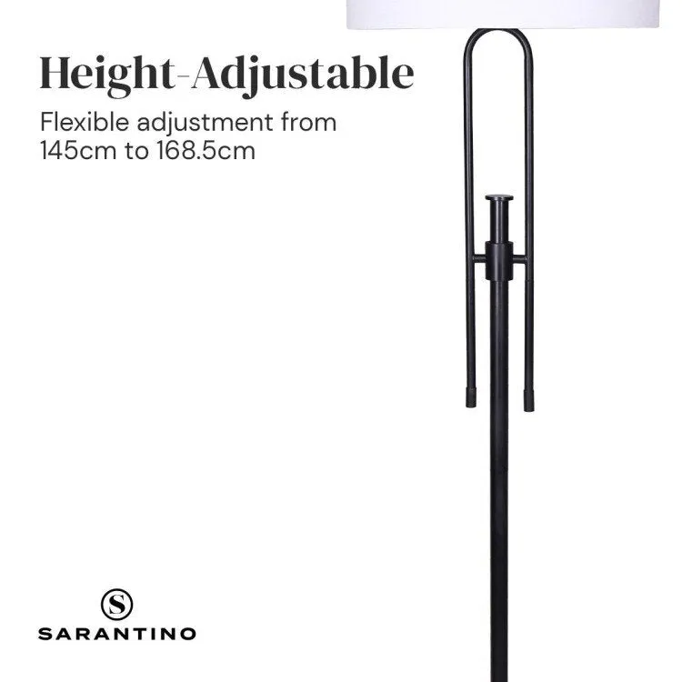 SARANTINO HEIGHT-ADJUSTABLE METAL FLOOR LAMP MATTE BLACK