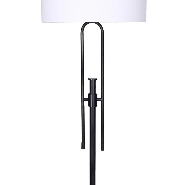 SARANTINO HEIGHT-ADJUSTABLE METAL FLOOR LAMP MATTE BLACK