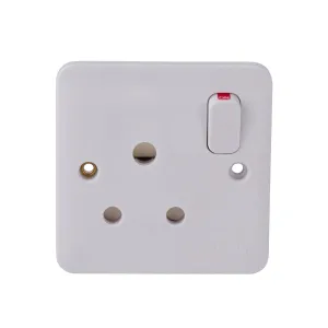 Schneider Electric GGBL3090 Lisse White Moulded 15A 1G Round Pin Switched Socket