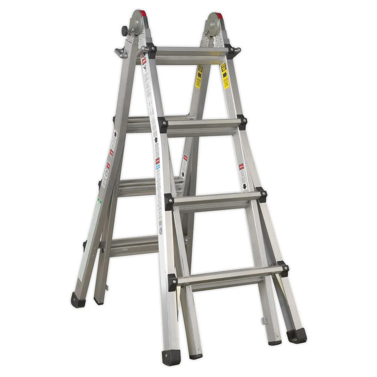 Sealey Aluminium Telescopic Ladder 4-Way EN 131 Adjustable Height