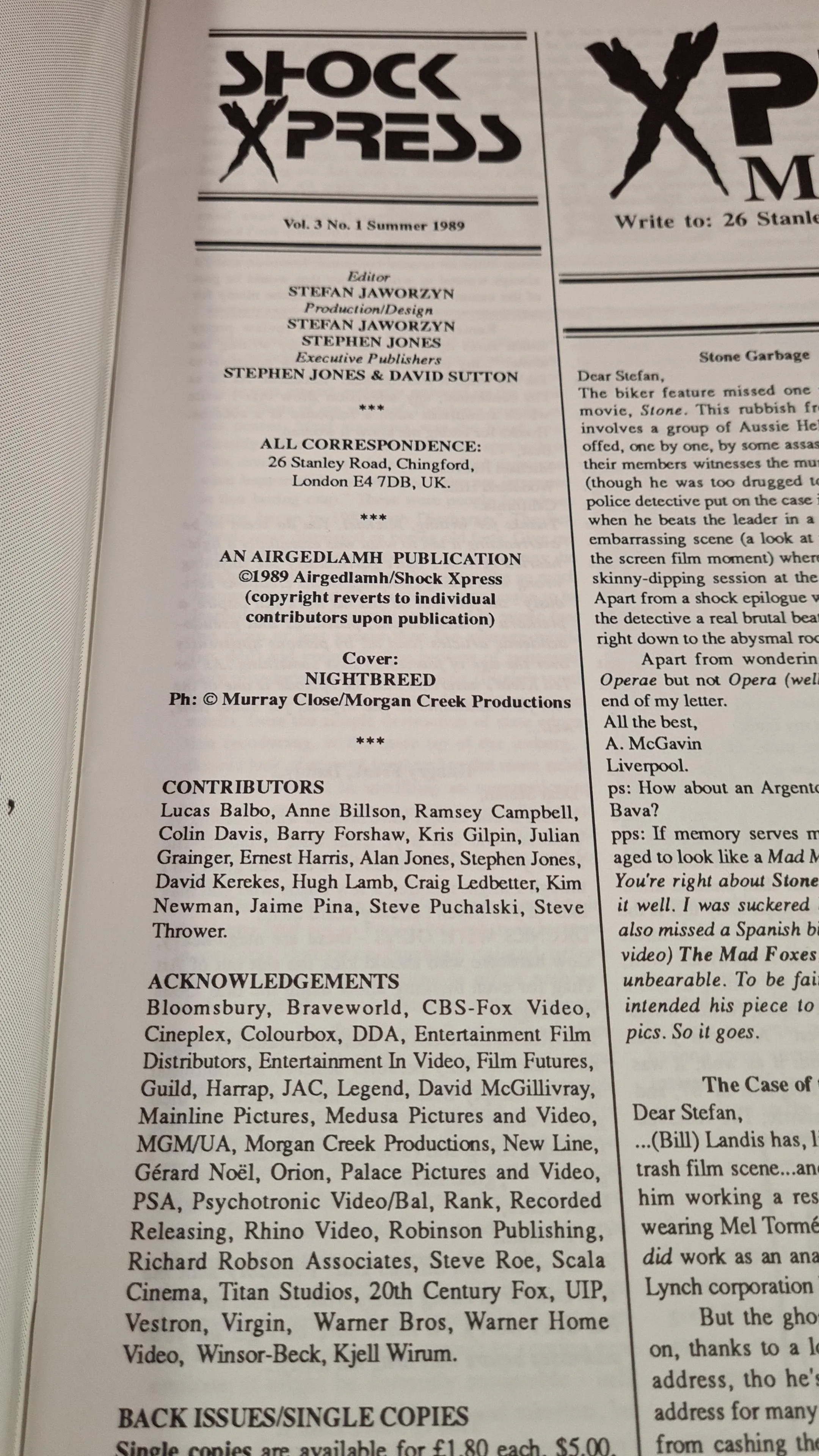 Shock XPress Volume 3 Issue 1 Summer 1989
