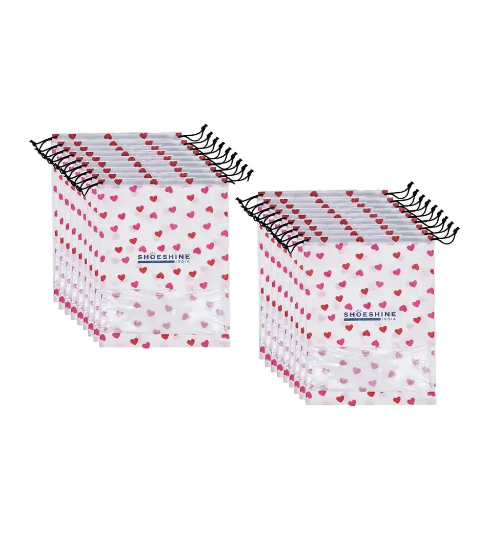SHOESHINE Shoe Bags (Pack of 6) Travel Shoe Pouch - Black