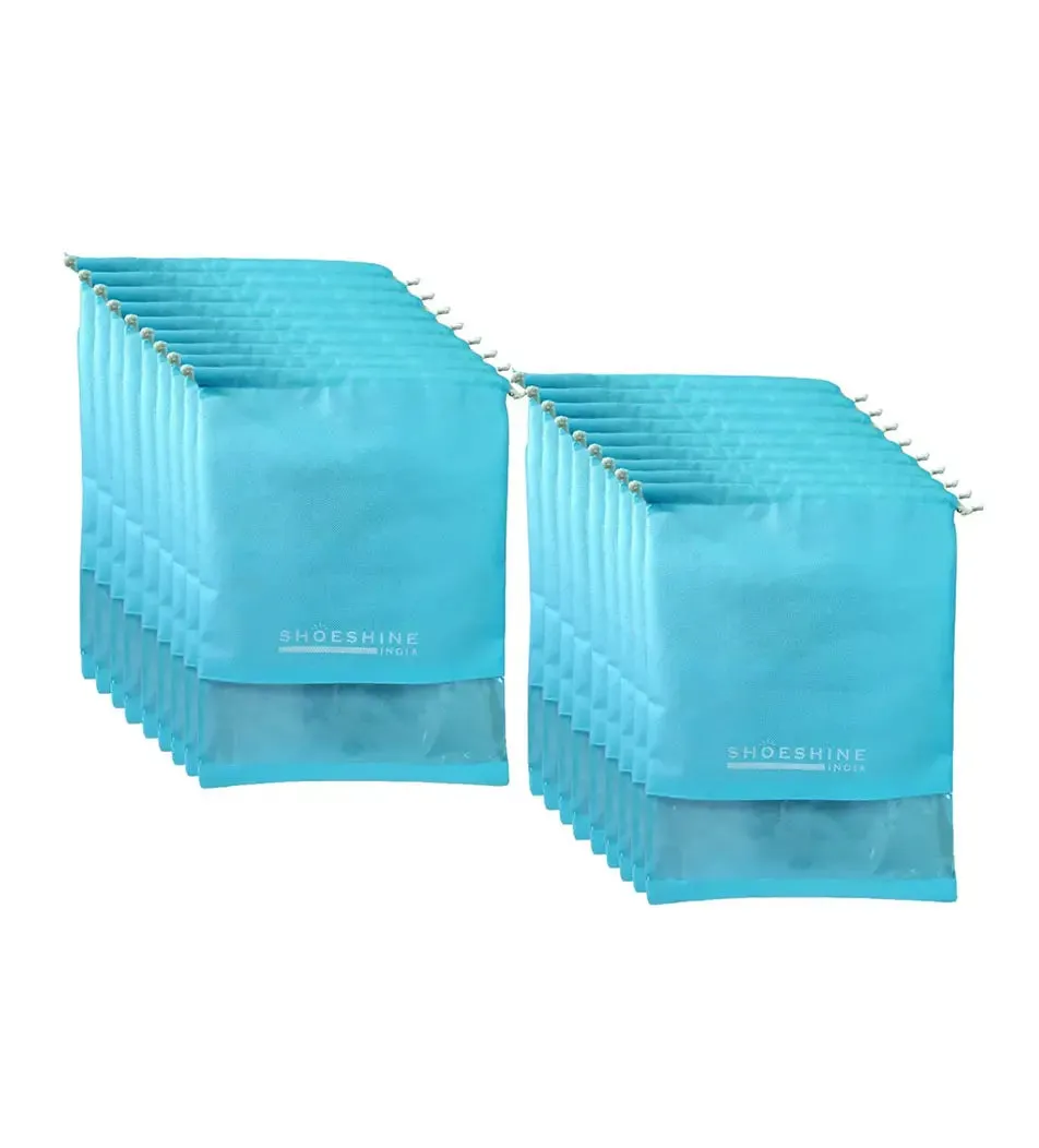 SHOESHINE Shoe Bags (Pack of 6) Travel Shoe Pouch - Black