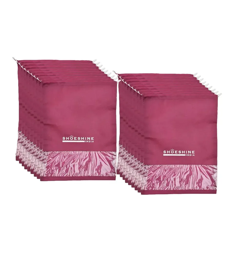 SHOESHINE Shoe Bags (Pack of 6) Travel Shoe Pouch - Black
