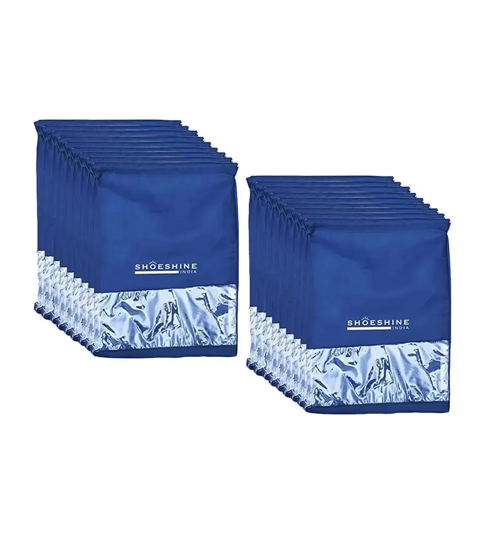 SHOESHINE Shoe Bags (Pack of 6) Travel Shoe Pouch - Black