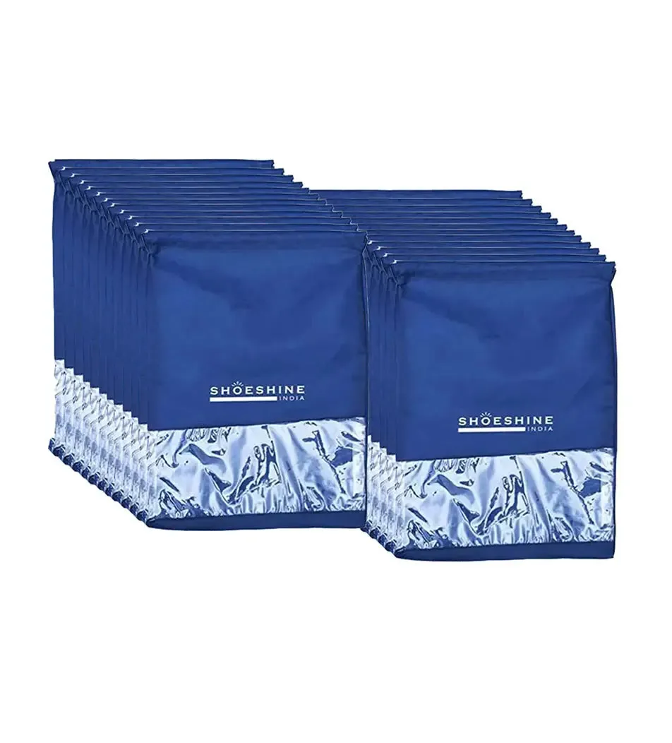 SHOESHINE Shoe Bags (Pack of 6) Travel Shoe Pouch - Black