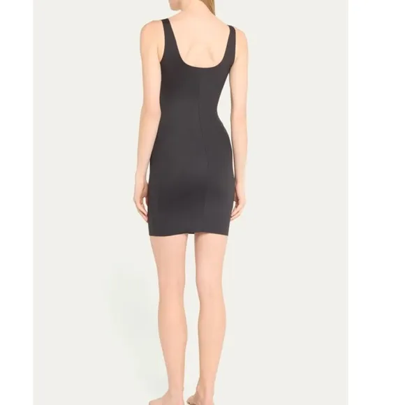 SKIMS NWOT Black Onyx Body Shaping Scoop-Neck Tank Mini Dress S