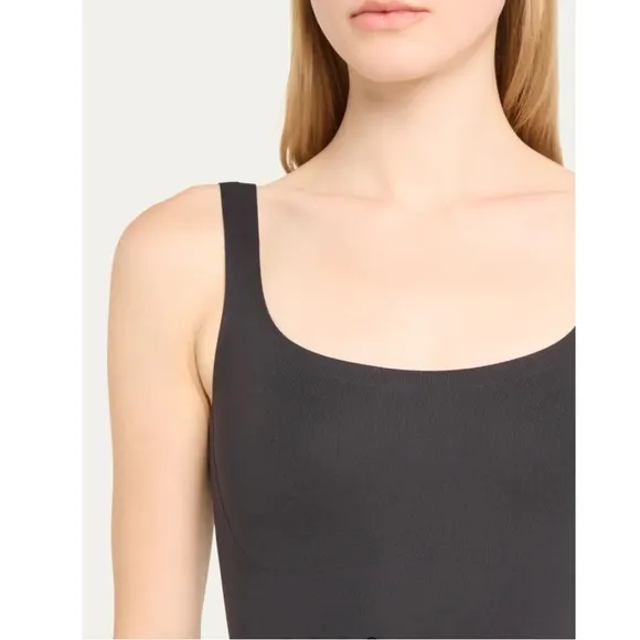 SKIMS NWOT Black Onyx Body Shaping Scoop-Neck Tank Mini Dress S