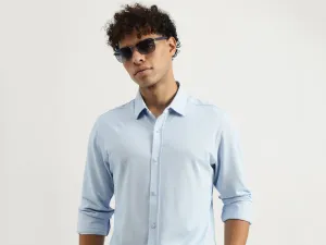 Slim Spread Collar Solid Shirt