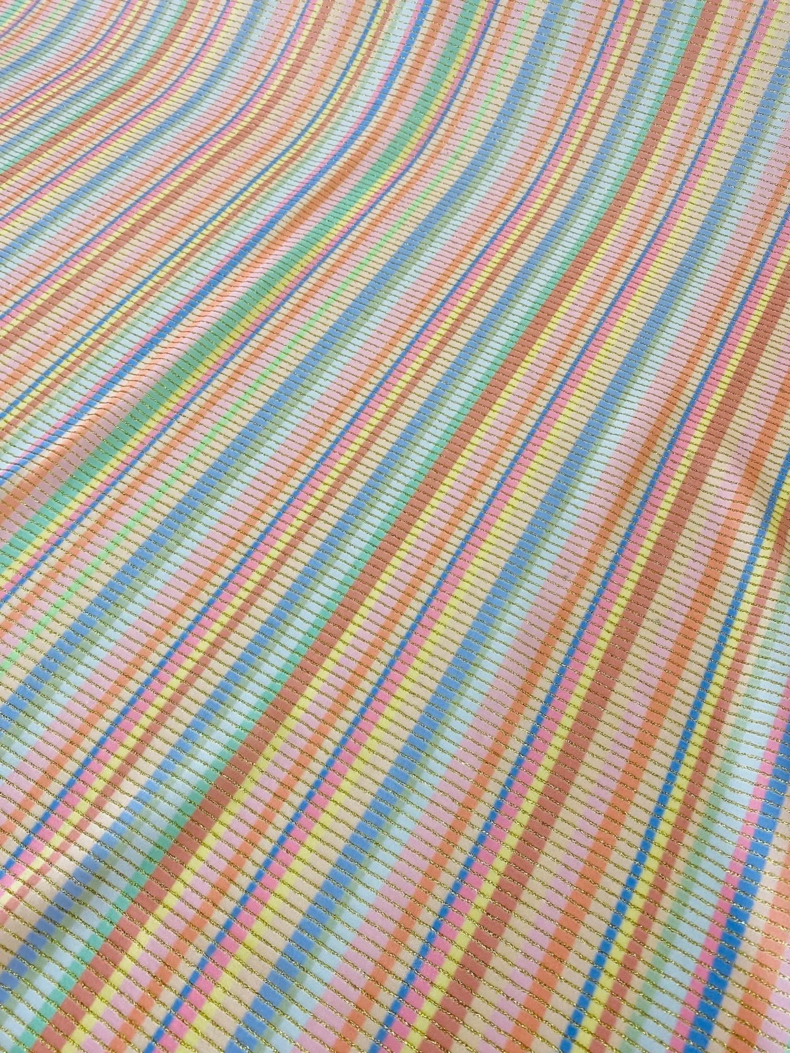Soft Color Striped Shimmer Ottoman Fabric with 4-Way Stretch