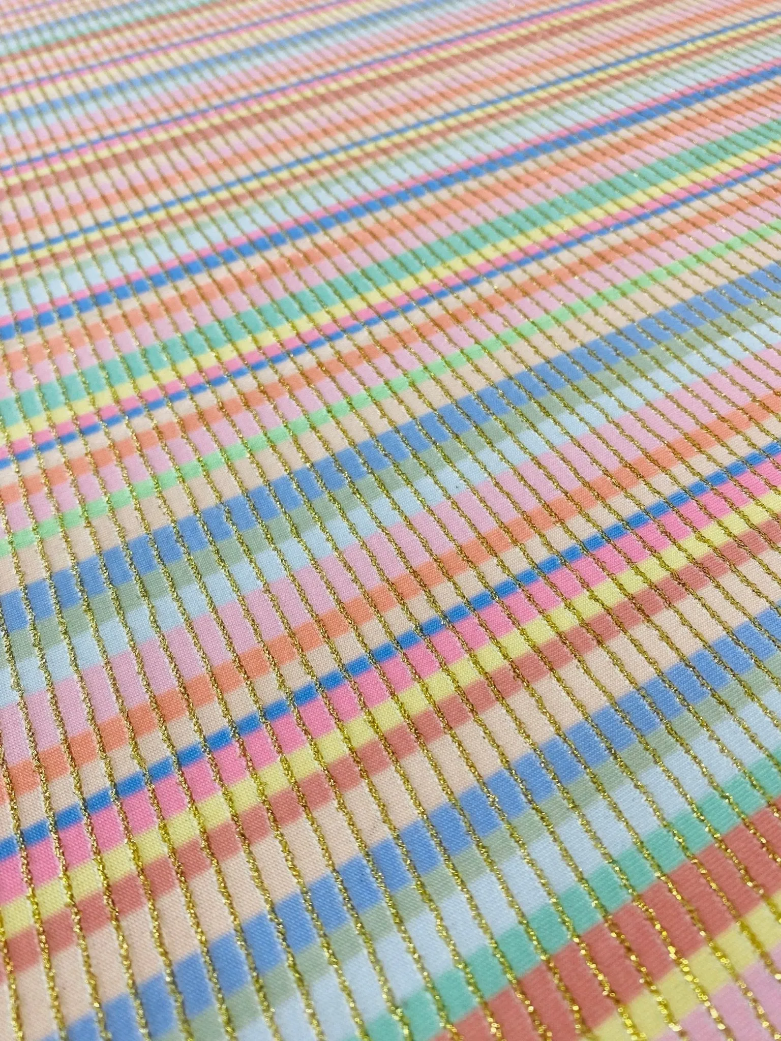 Soft Color Striped Shimmer Ottoman Fabric with 4-Way Stretch