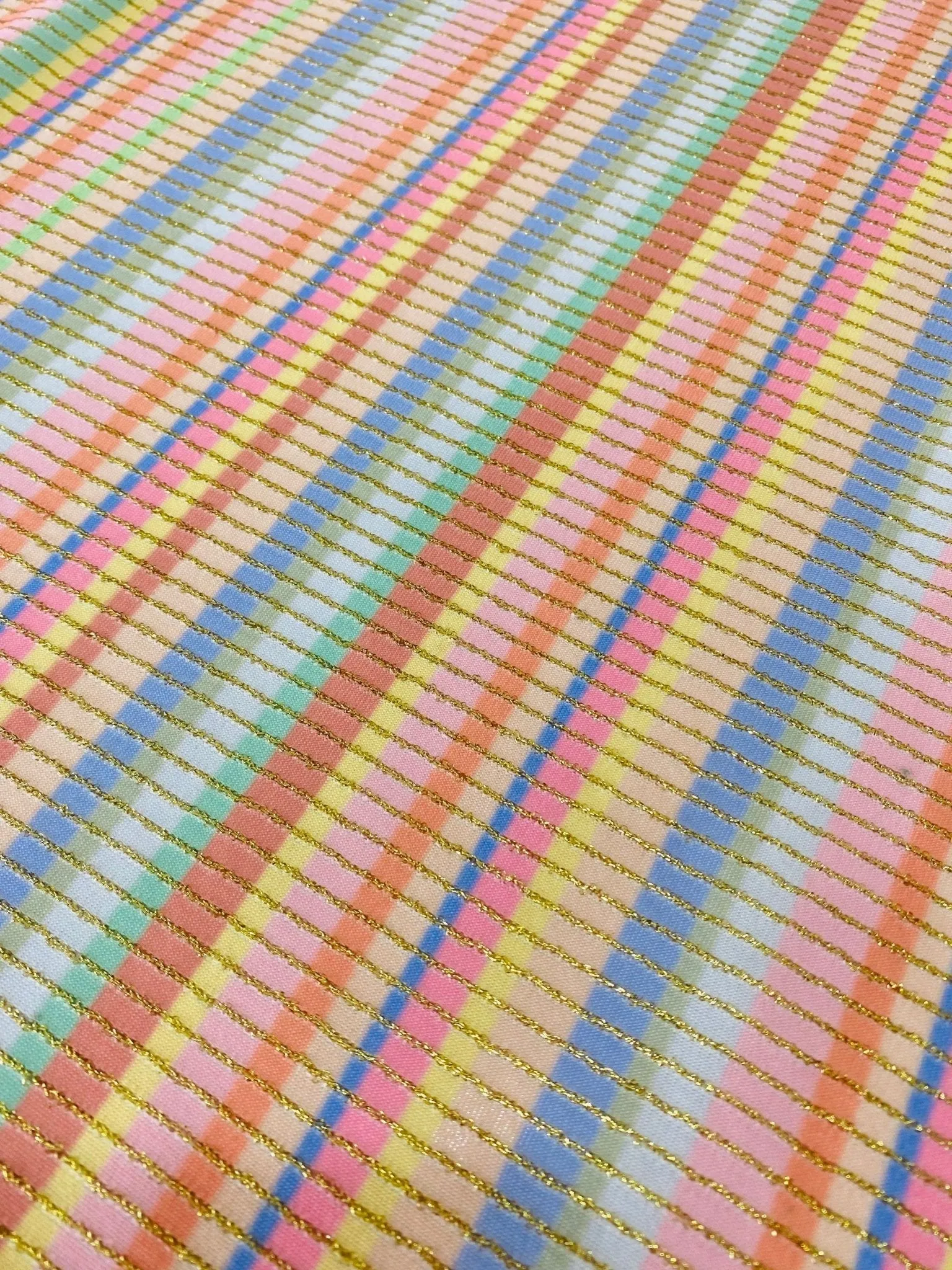 Soft Color Striped Shimmer Ottoman Fabric with 4-Way Stretch