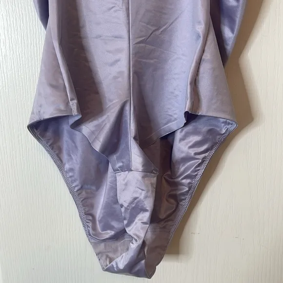 SPANX Satin Shaping Thong Bodysuit Light Orchid 1X
