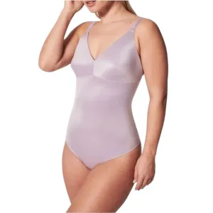 SPANX Satin Shaping Thong Bodysuit Light Orchid 1X