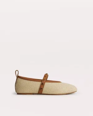 Spire Straw Mary Janes in Natural