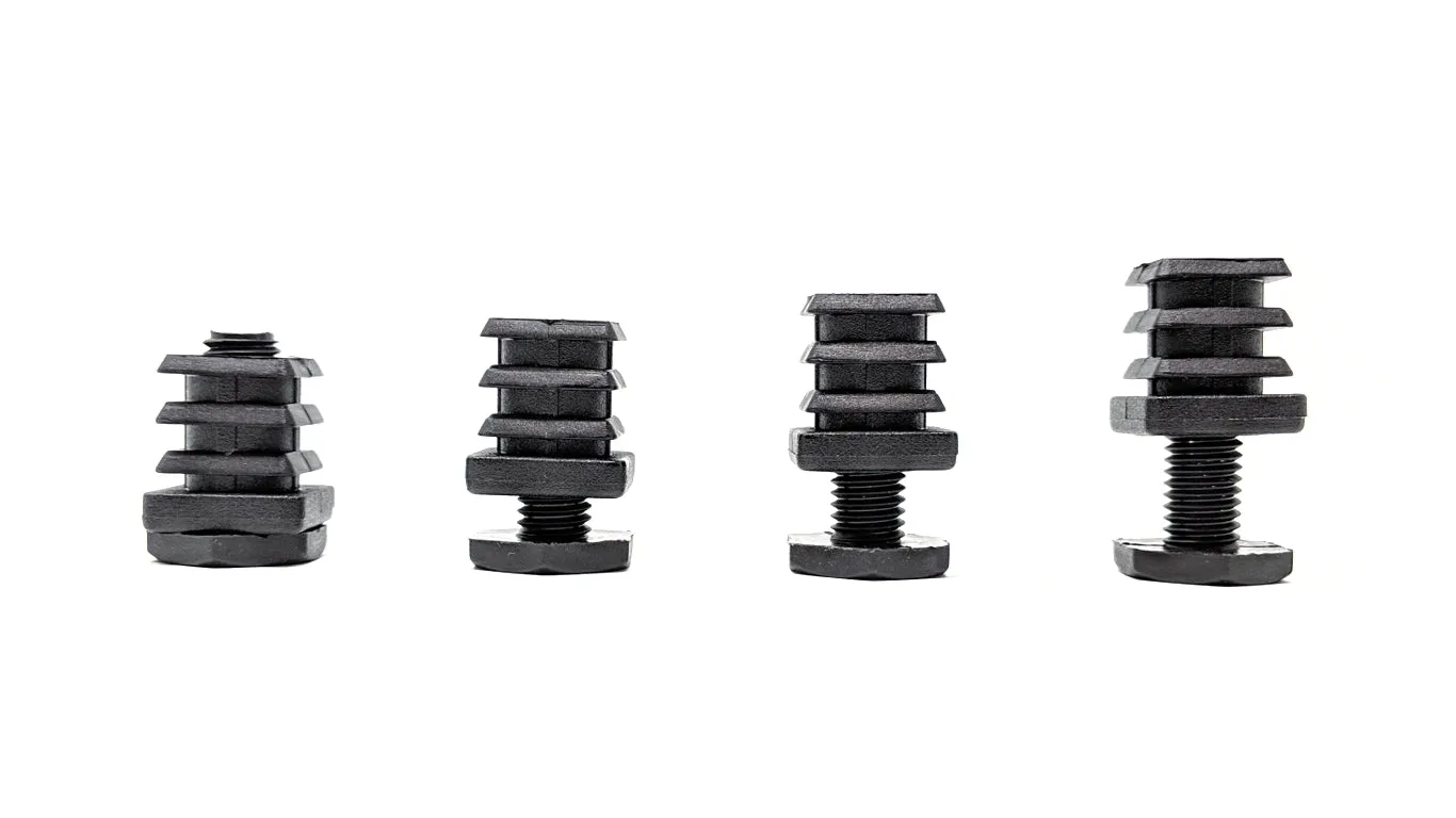 Square Tube Inserts 20mm x 20mm Height Adjustable | Made in Germany | Keay Vital Parts