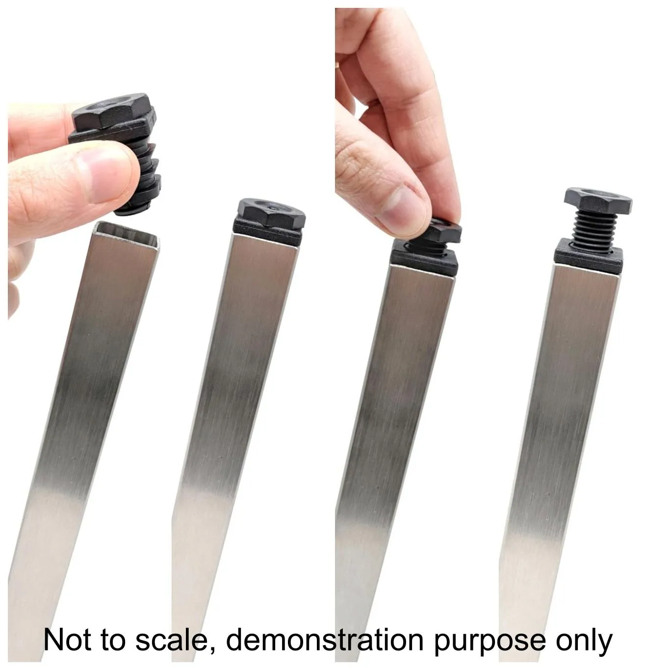 Square Tube Inserts 45mm x 45mm Height Adjustable | Made in Germany | Keay Vital Parts