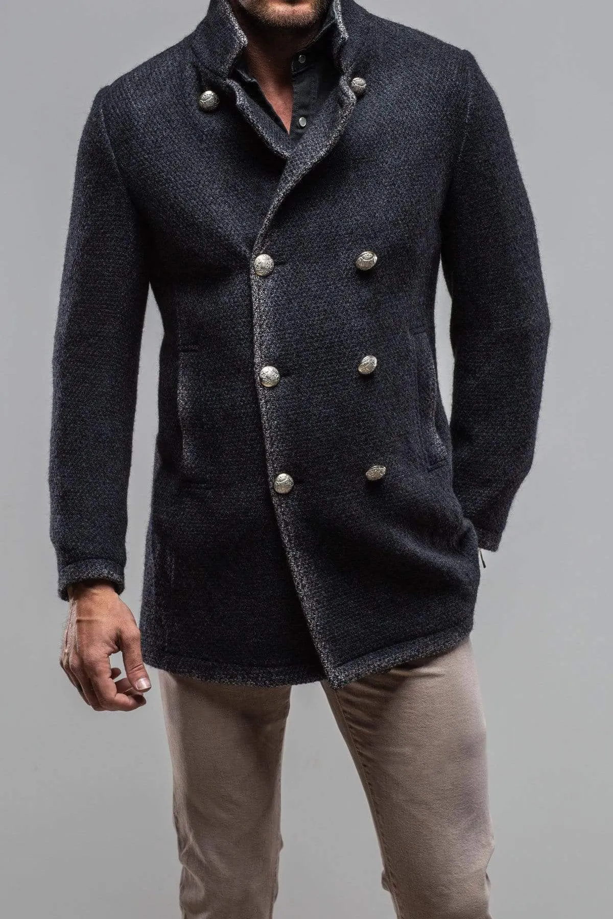 St. Christoff Wool Jacket In Navy
