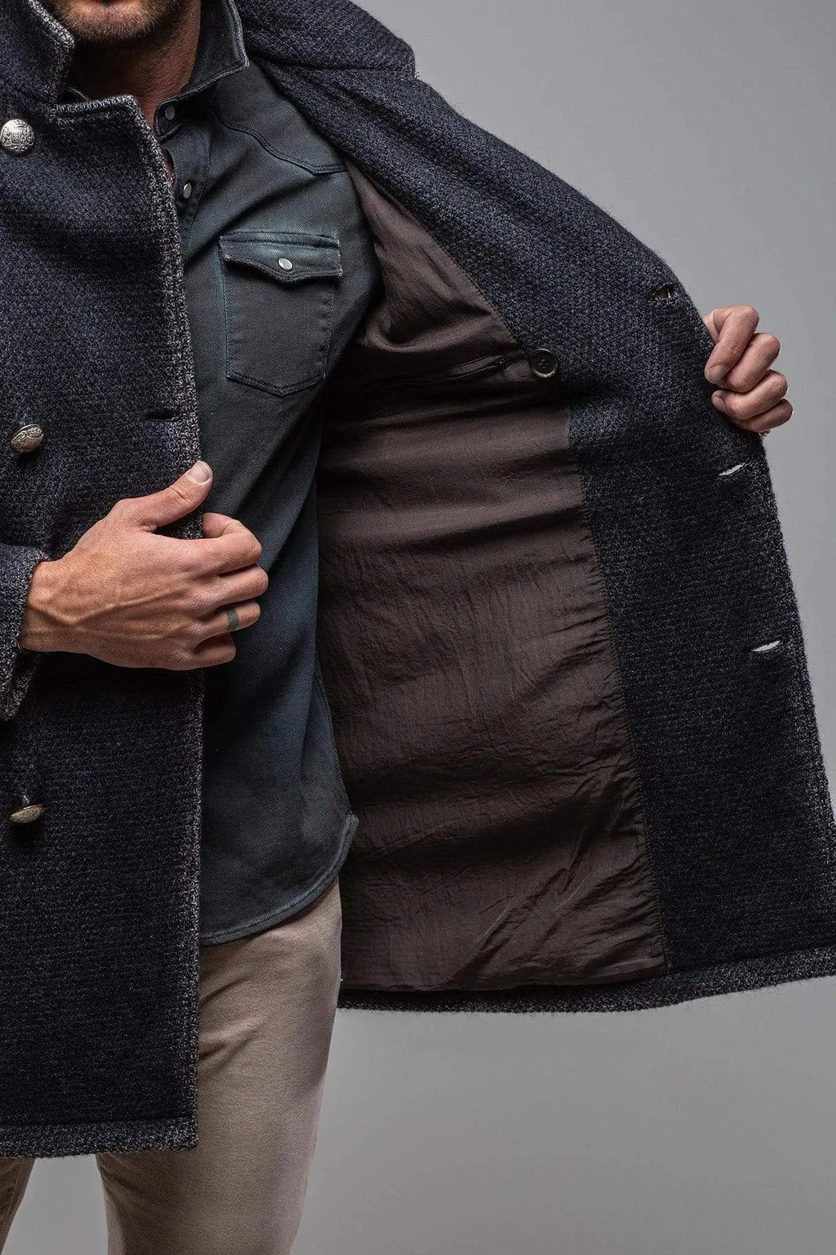St. Christoff Wool Jacket In Navy