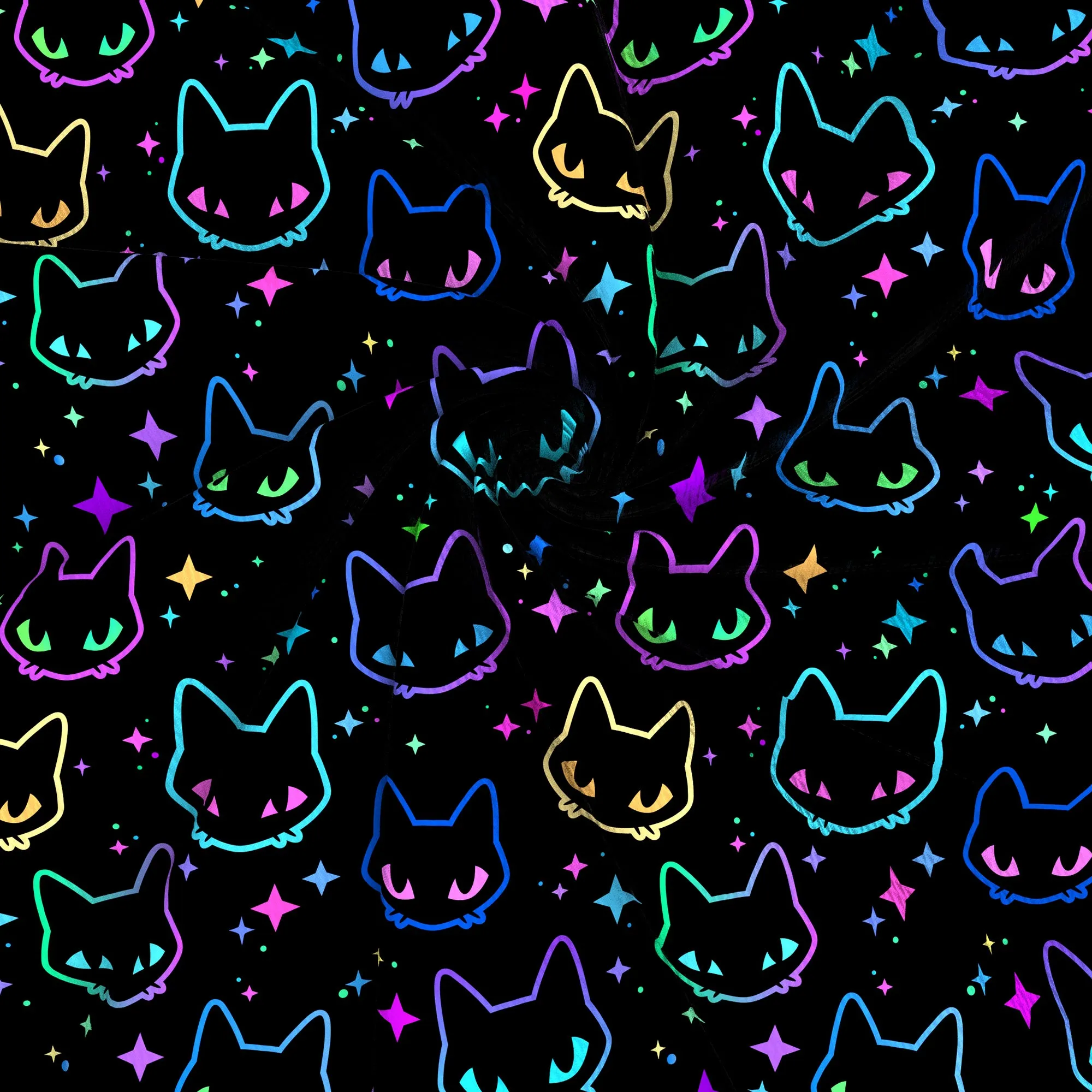 star starfish cat animals printed fabric