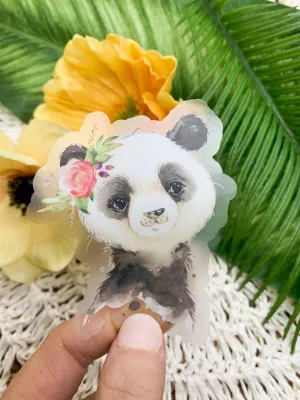 Sticker, Panda Sticker, baby Panda Clear, Vinyl Sticker, 3x3 in.