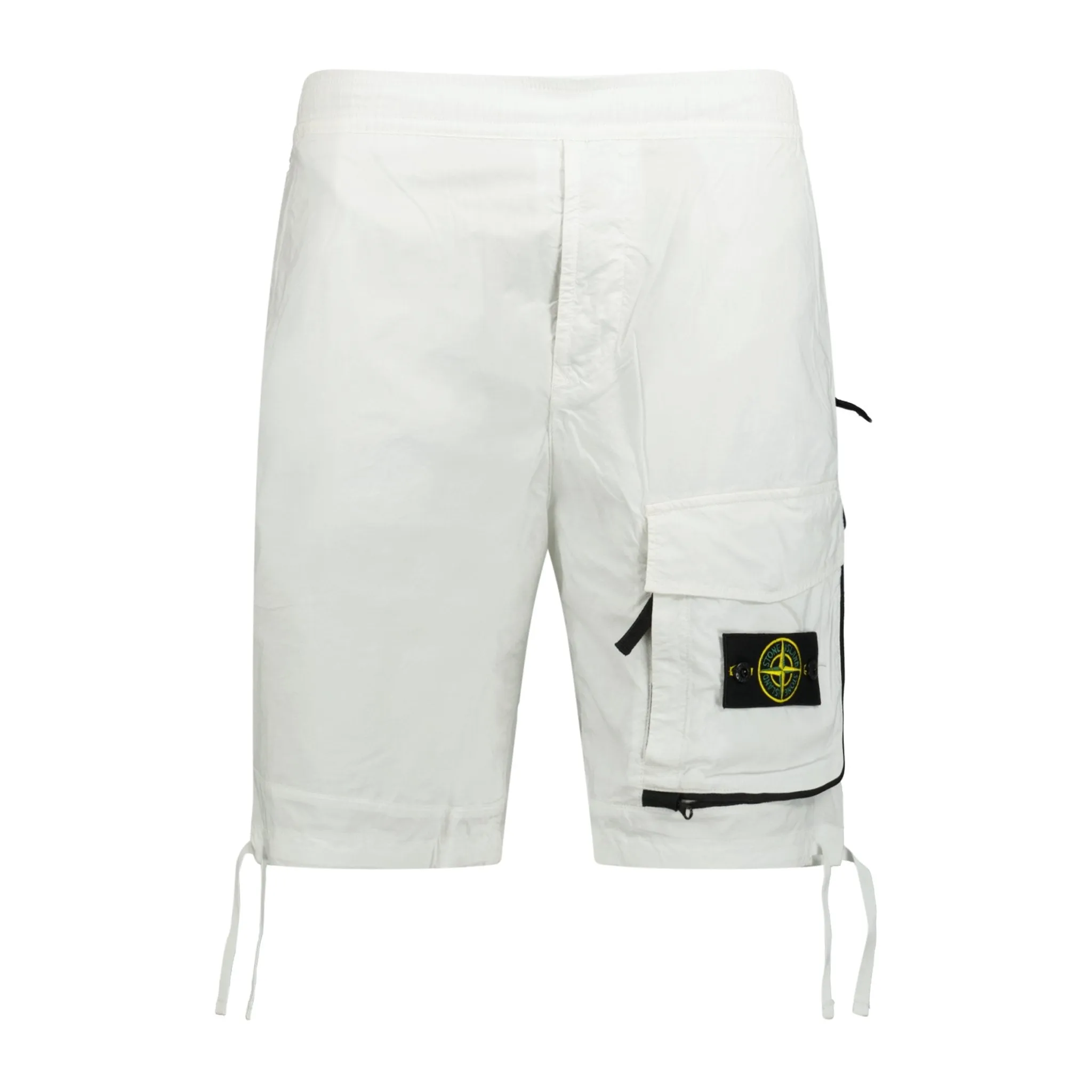 STONE ISLAND STRETCH-COTTON BERMUDA SHORTS ICE WHITE