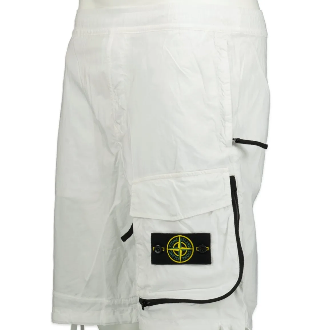 STONE ISLAND STRETCH-COTTON BERMUDA SHORTS ICE WHITE