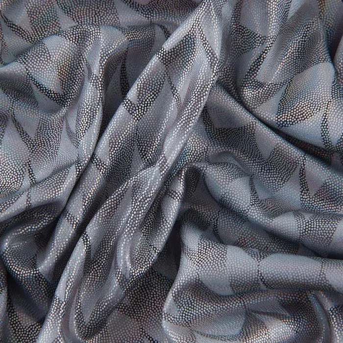 Stretch Fabric, Dragon Scale, Silver