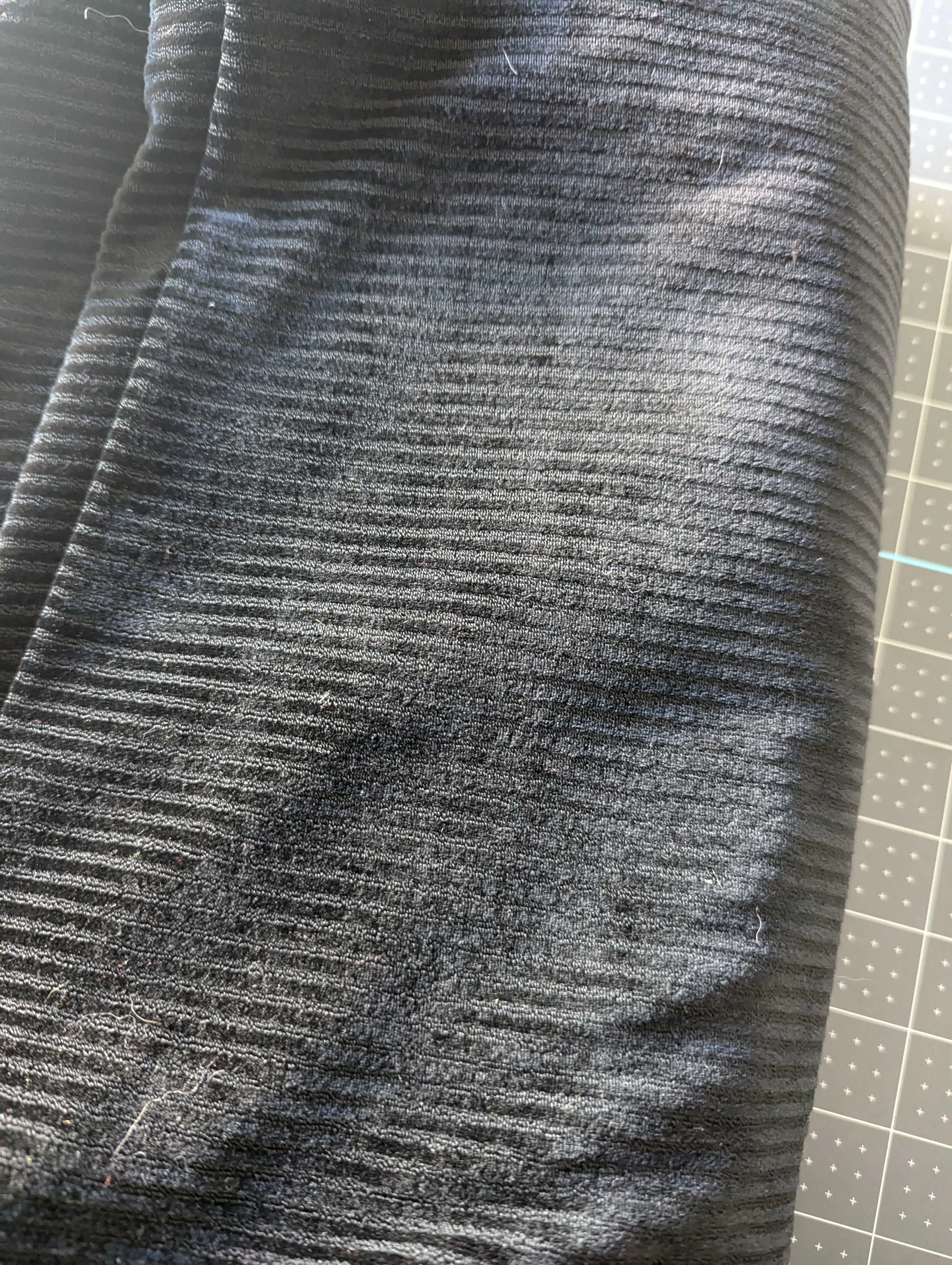 Striped Velvet Stretch Black Fabric