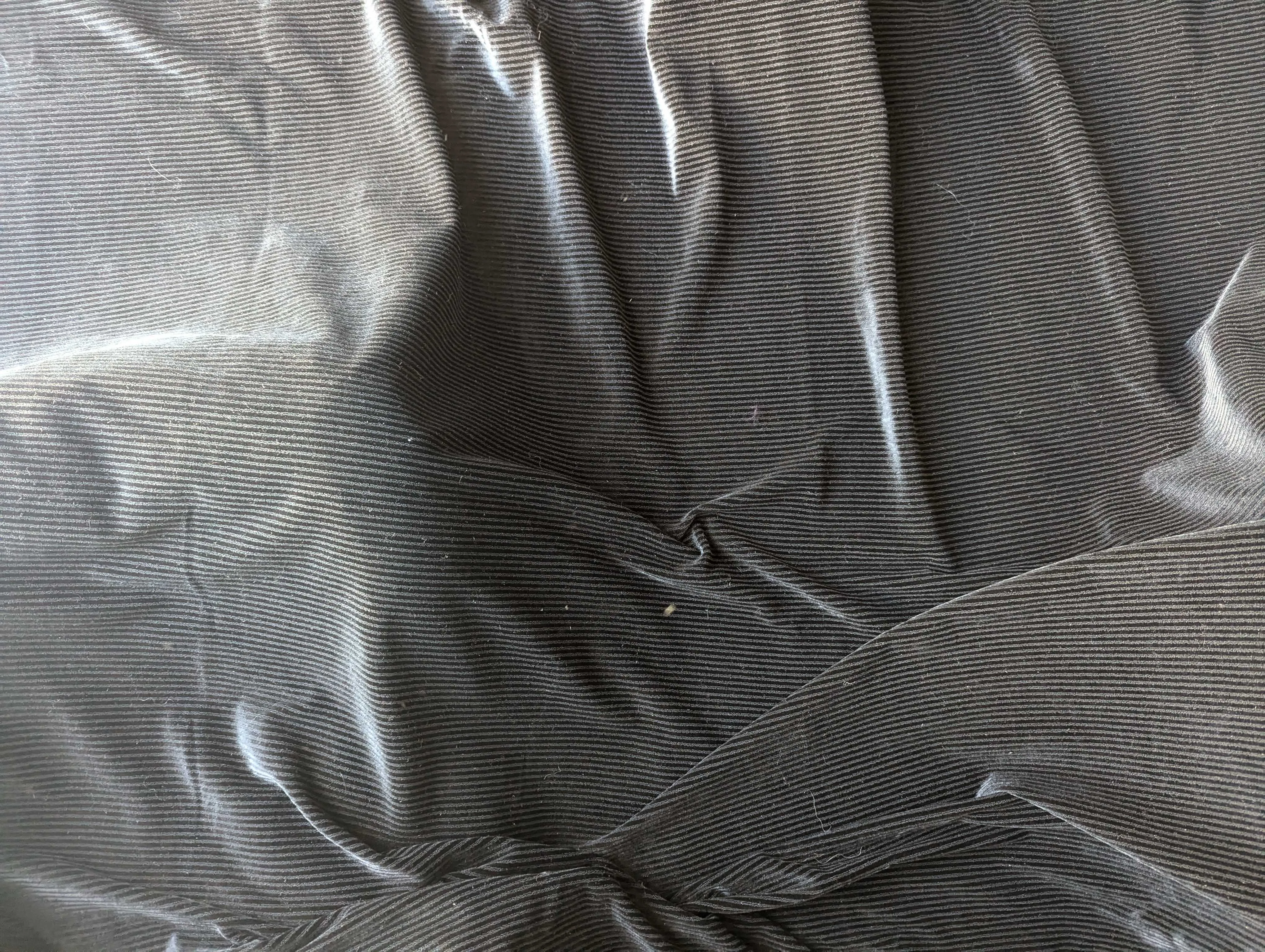 Striped Velvet Stretch Black Fabric