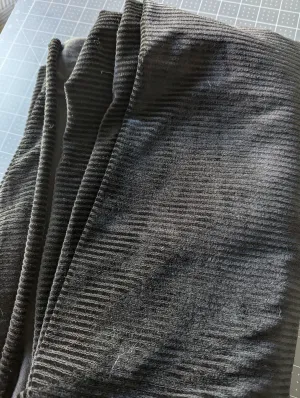 Striped Velvet Stretch Black Fabric