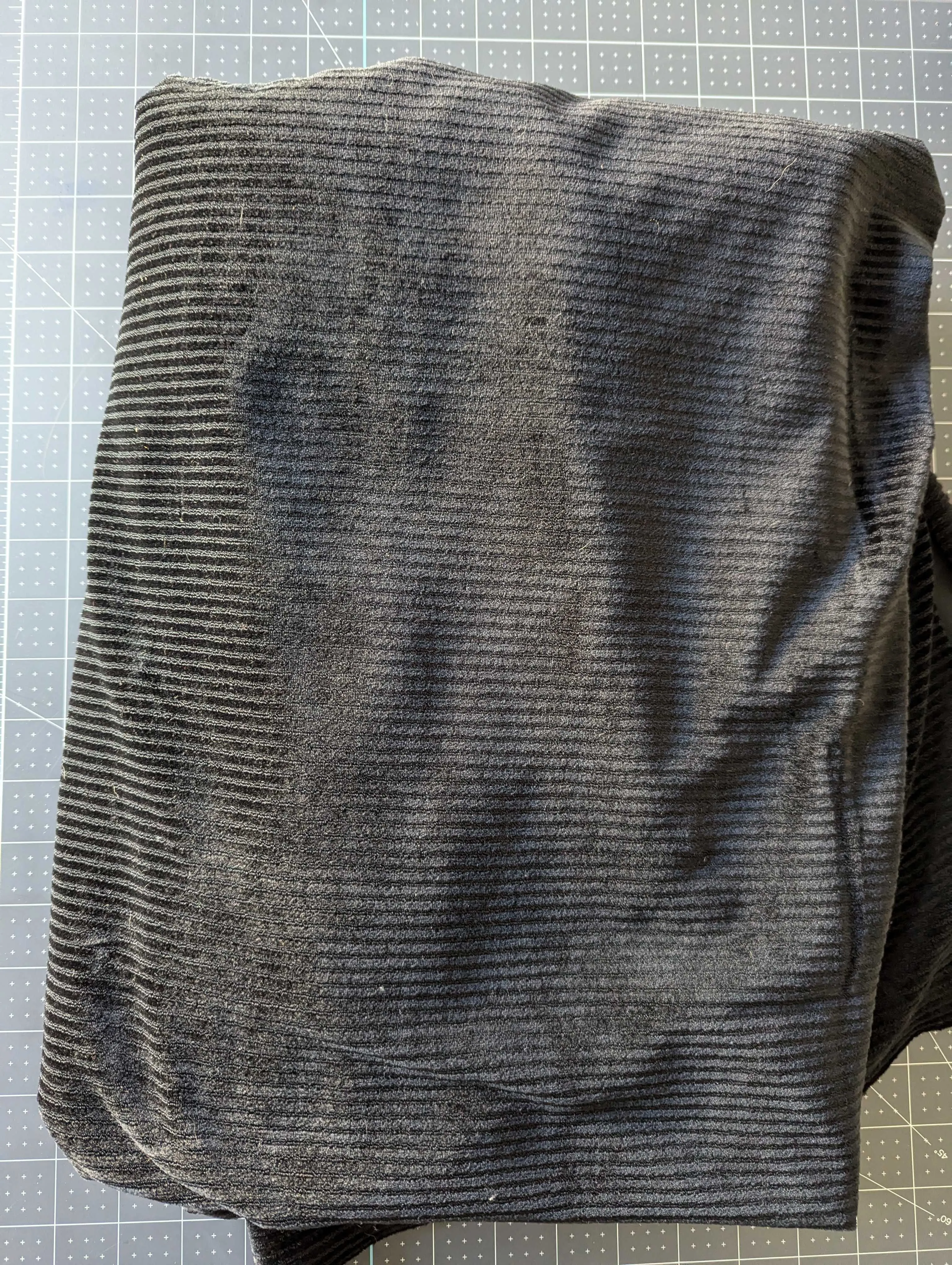 Striped Velvet Stretch Black Fabric