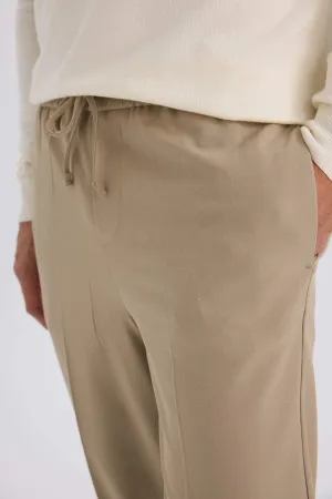 Summer Fabric Jogger Pants Each Way Stretcher With Lace-Up Rubber Plain Leg Pockets