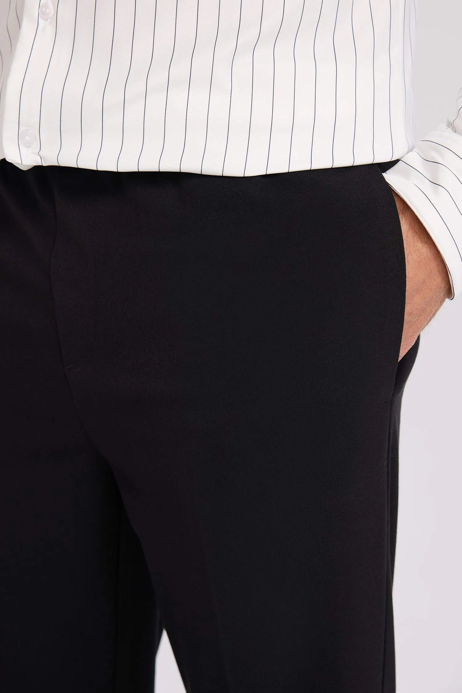 Summer Fabric Jogger Pants Each Way Stretcher With Lace-Up Rubber Plain Leg Pockets