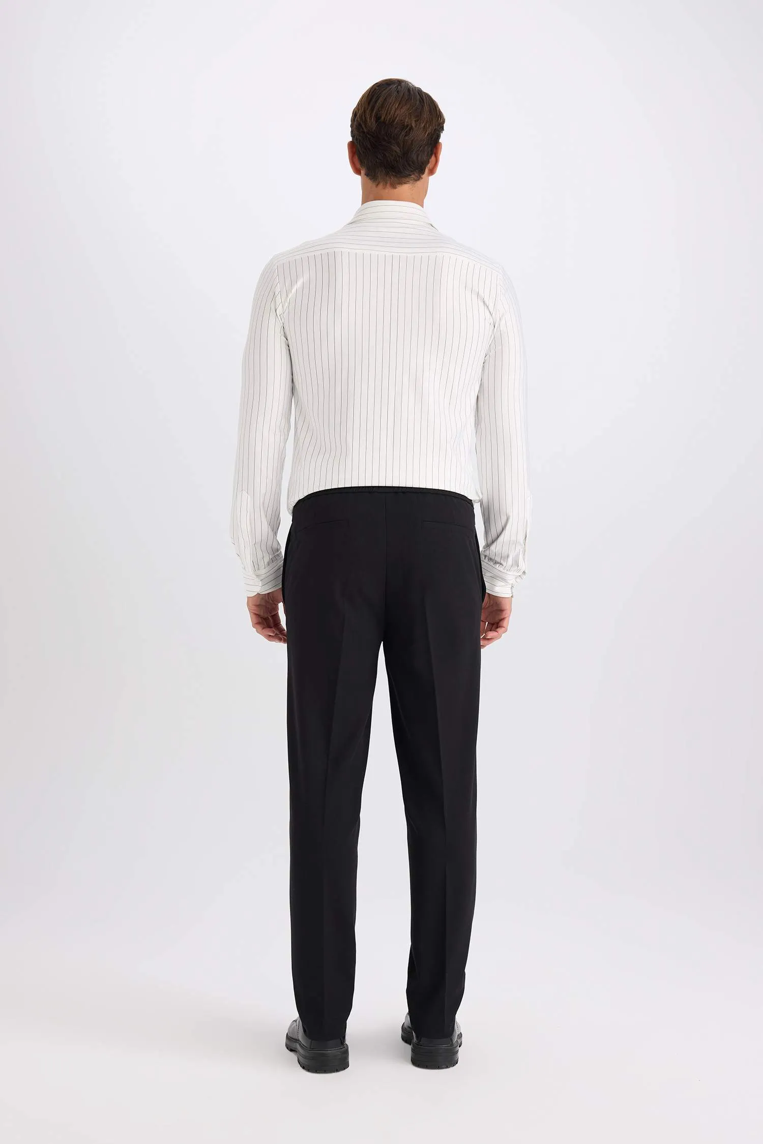 Summer Fabric Jogger Pants Each Way Stretcher With Lace-Up Rubber Plain Leg Pockets