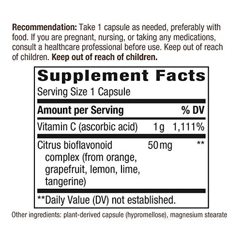 Suplemento Nature's Way Vitamina C 1000 con bioflavonoides, 15465, 250, 1, 1