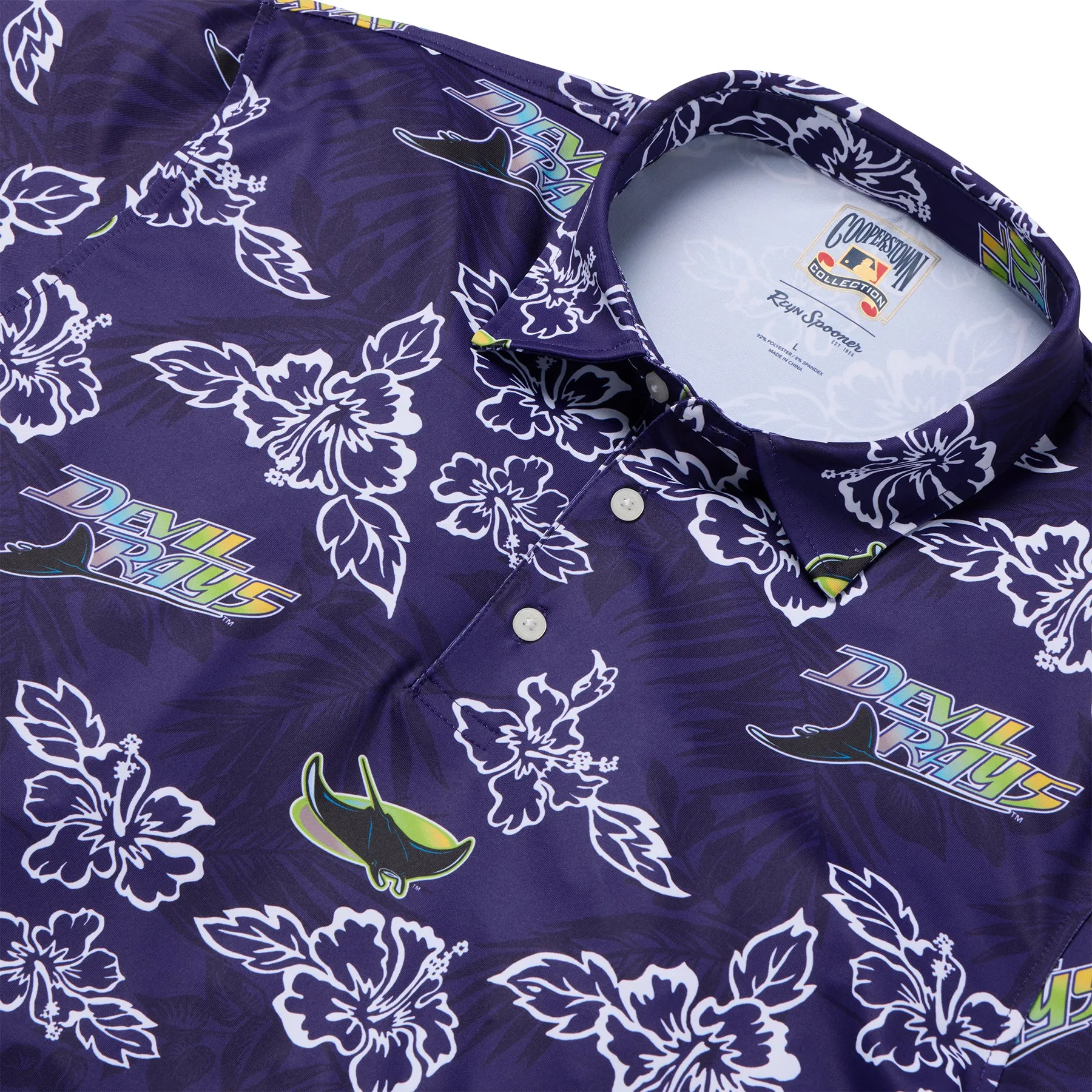 TAMPA BAY DEVIL RAYS COOPERSTOWN PERFORMANCE POLO