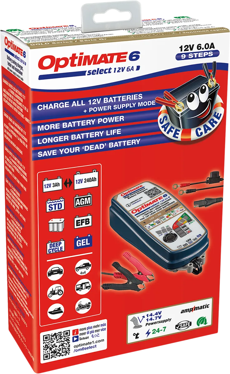 Tecmate Optimate 6 Select Gold Series Charger (TM-371)