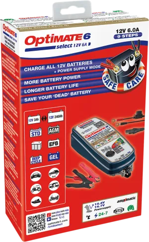 Tecmate Optimate 6 Select Gold Series Charger (TM-371)