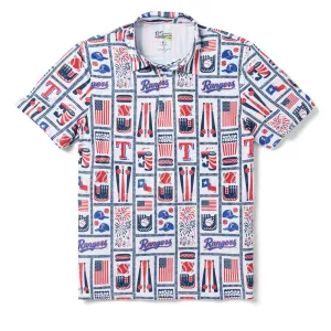 TEXAS RANGERS AMERICANA PERFORMANCE POLO