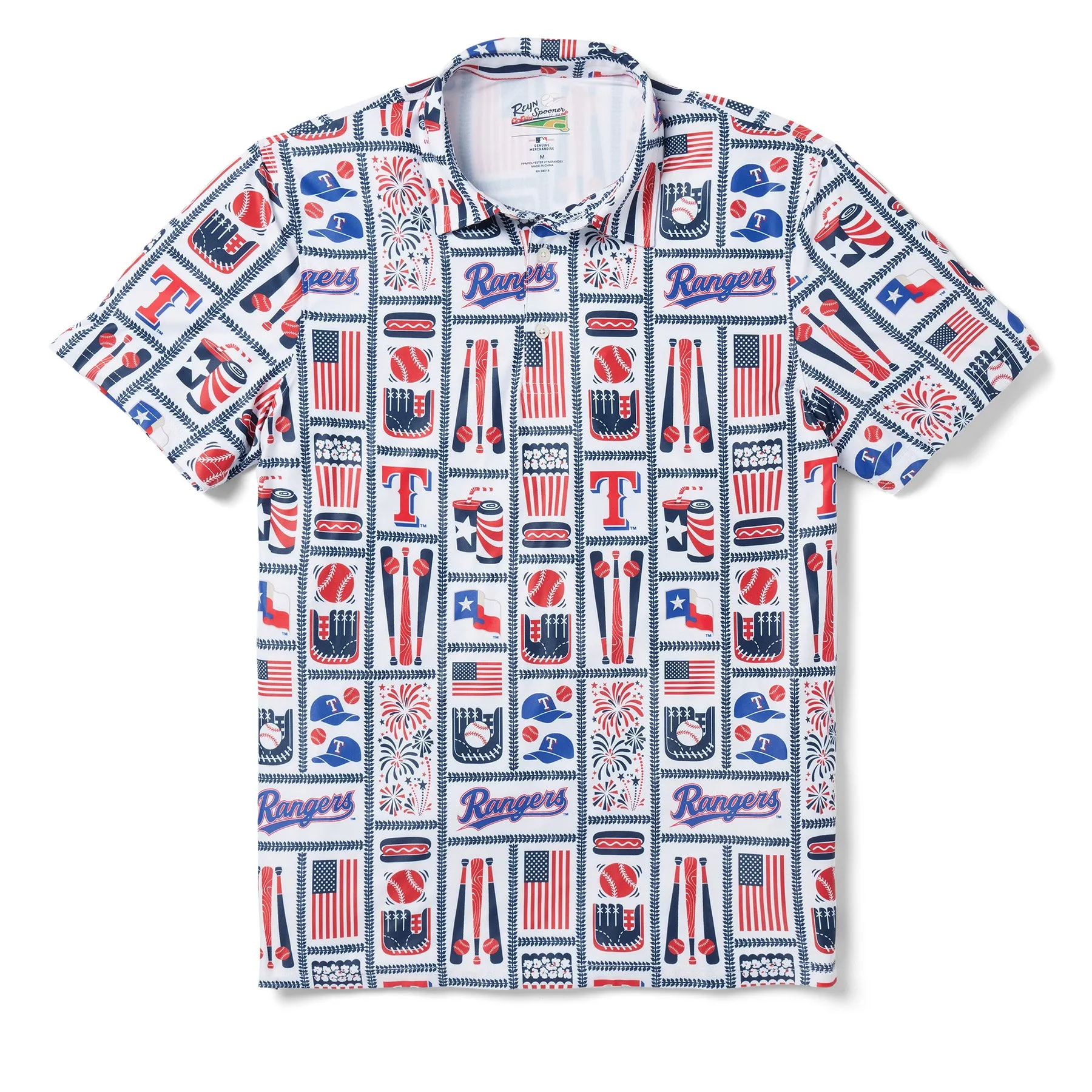 TEXAS RANGERS AMERICANA PERFORMANCE POLO