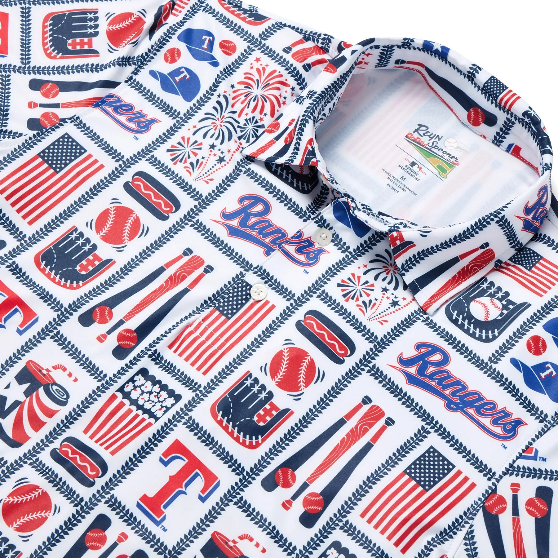 TEXAS RANGERS AMERICANA PERFORMANCE POLO