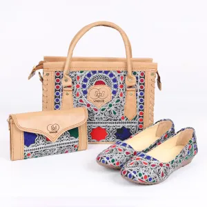 Trendy Matching Tote Bag and Clutch | Complete Your Look with Ballet Shoes Nk-174