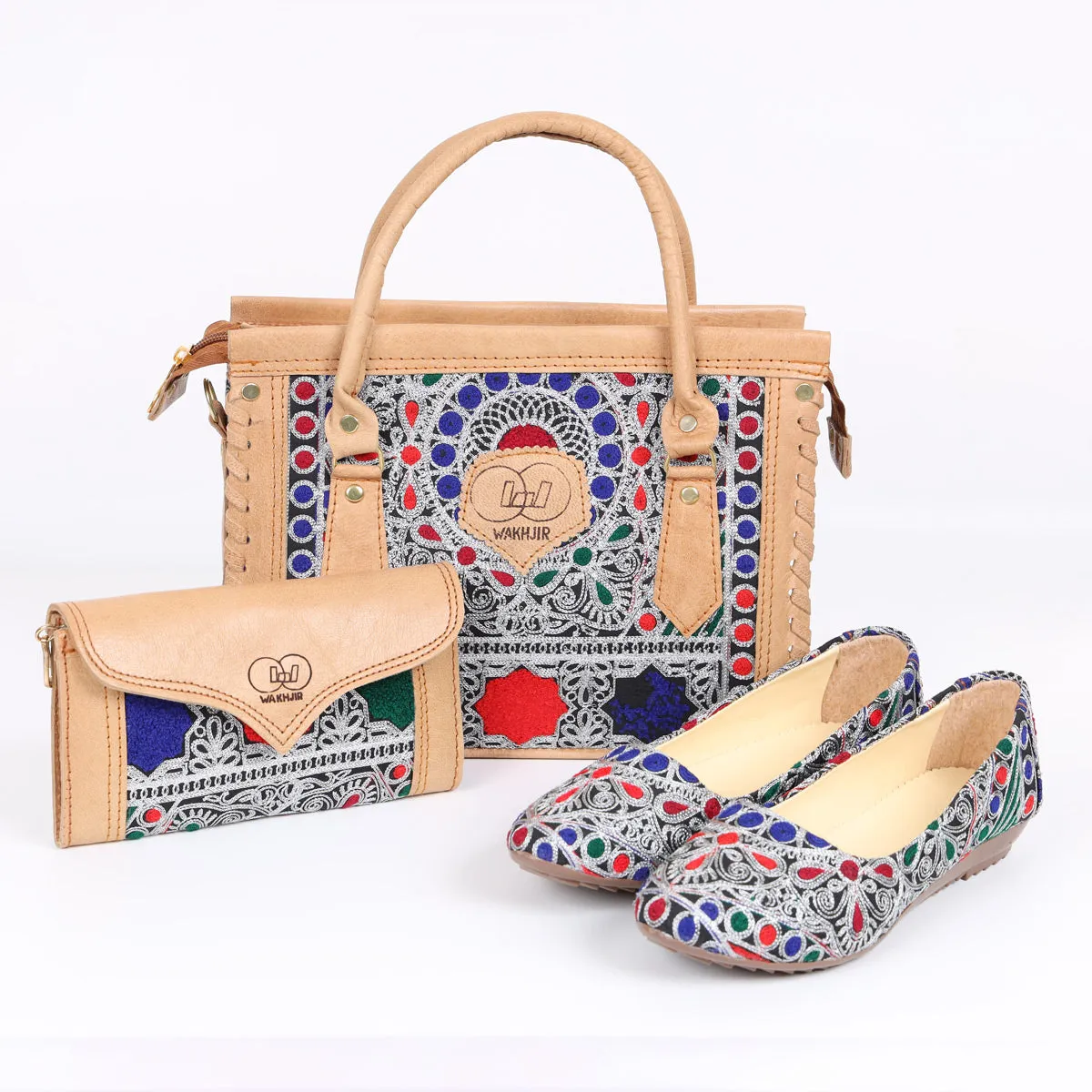 Trendy Matching Tote Bag and Clutch | Complete Your Look with Ballet Shoes Nk-174