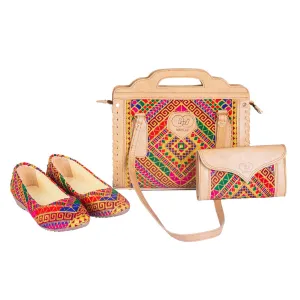 Trendy Matching Tote Bag and Clutch | Complete Your Look with Ballet Shoes Nk-178