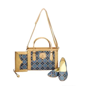 Trendy Matching Tote Bag and Clutch | Complete Your Look with Ballet Shoes Nk-202