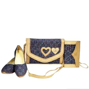 Trendy Matching Tote Bag and Clutch | Complete Your Look with Ballet Shoes Nk-210